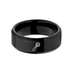 unique presents for him – black tungsten pastry wheel wedding band