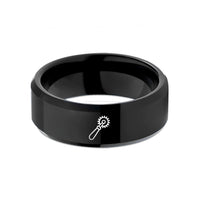unique presents for him – black tungsten pastry wheel wedding band