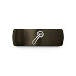 special present ideas him – gunmetal & black tungsten pastry wheel wedding band