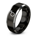 Planetary Symbol Mars – Tungsten Wedding Band, 8 mm, Gray, Black Comfort-Fit Unisex