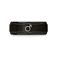 best presents for him – black tungsten planetary symbol mars wedding band