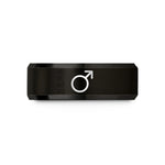 personalized presents for guys – black tungsten planetary symbol mars wedding band
