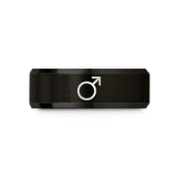 personalized presents for guys – black tungsten planetary symbol mars wedding band