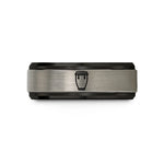 special presents for ladies – black & gray tungsten conga drum wedding band