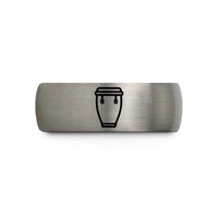 special presents for ladies – gray tungsten conga drum wedding band