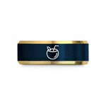 personalized presents for her – gold & blue tungsten coconut drink wedding band