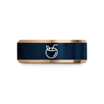 special presents for wife – rose gold & blue tungsten coconut drink wedding band