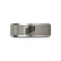 best presents for wife – black & grey tungsten offset wave lines wedding band