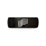 personalized jewelry for her – black tungsten offset wave lines wedding band