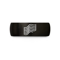 personalized jewelry for her – black tungsten offset wave lines wedding band