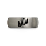 best presents for wife – grey tungsten offset wave lines wedding band