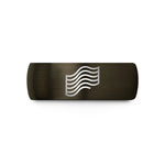 rings for her present – gunmetal & black tungsten offset wave lines wedding band