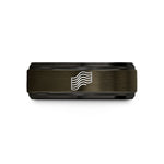 rings for her present – gunmetal & black tungsten offset wave lines wedding band