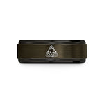 meaningful present for her – gunmetal & black tungsten triquetra wolf wedding band