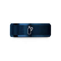custom engraving ring bands – blue tungsten oxygen gauge wedding band