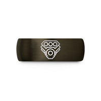 unique anniversary rings her – gunmetal & black tungsten v8 engine block wedding band
