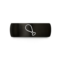 anniversary ring for him – black & rose gold tungsten fried chicken drumstick wedding band