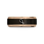 anniversary ring for her – black & rose gold tungsten fried chicken drumstick wedding band
