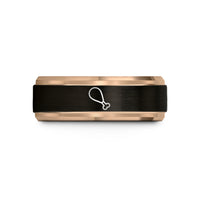 anniversary ring for her – black & rose gold tungsten fried chicken drumstick wedding band