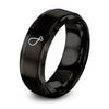 Fried Chicken Drumstick – Tungsten Wedding Band, 8 mm, Black Comfort-Fit Unisex