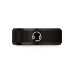 personalized presents for couples – black tungsten headset microphone wedding band