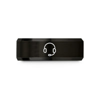 personalized presents for couples – black tungsten headset microphone wedding band