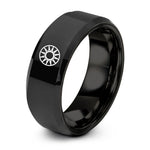 unique anniversary present ideas – black tungsten sun wheel ring