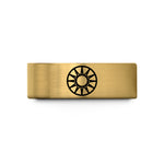 tungsten wedding bands unisex – gold tungsten sun wheel wedding band