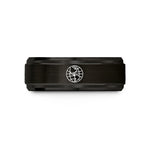 comfort fit rings couples – black tungsten west centered globe wedding band
