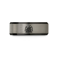 anniversary presents for him – black & silver tungsten cabin smoke wedding band