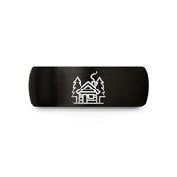 unique couple anniversary presents – black tungsten cabin smoke wedding band
