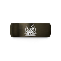 anniversary presents for him – gunmetal & black tungsten cabin smoke wedding band