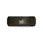 tungsten wedding bands couples – gunmetal & black tungsten cabin smoke wedding band