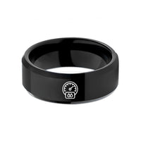 romantic presents for her – black tungsten hygrometer wedding band