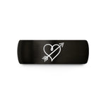 unique anniversary presents couples – black tungsten scribble heart arrow wedding band