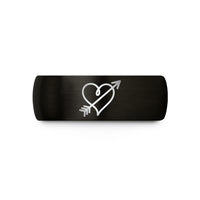 unique anniversary presents couples – black tungsten scribble heart arrow wedding band