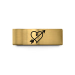 custom tungsten rings couples – gold tungsten scribble heart arrow wedding band