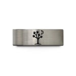 engraved rings for couples – black & blue & silver tungsten tree moon wedding band