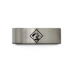 men’s wedding bands tungsten – blue & silver tungsten corrosive hazard wedding band