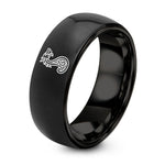 5th Gift Anniversaries for Men – black tungsten drakkar dragon prow ring