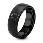 5th Gift Anniversaries for Men – black tungsten offset bass ring