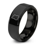 custom rings for couples – black tungsten offset bass ring