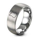 5th Gift Anniversaries for Men – grey tungsten offset bass ring
