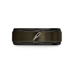 women's tungsten ring present – gunmetal & black tungsten scriber wedding band