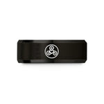 unique rings for couples – black tungsten triskele heart circle wedding band