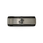 custom tungsten rings men – black & blue & gray tungsten sagittarius centaur archer wedding band