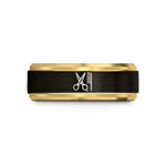 unique presents for him – black & gold tungsten scissors comb wedding band