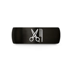personalized rings for him – black & rose gold tungsten scissors comb wedding band
