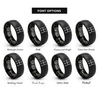 font options for inside engraving on black 6-speed h-pattern rings