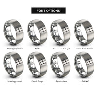 font options for inside engraving on gray 6-speed h-pattern rings